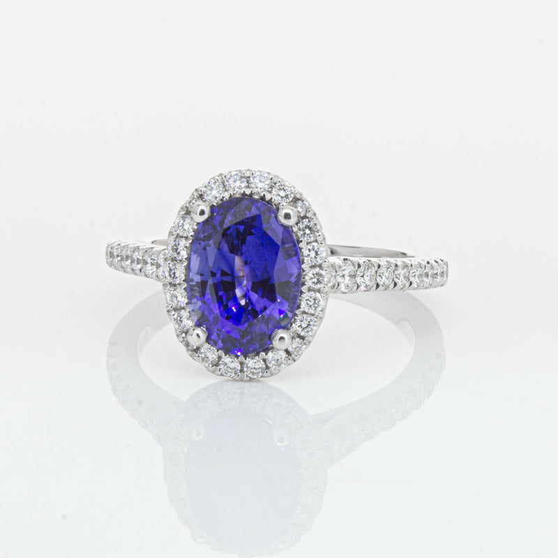 18ct White Gold 2.75ct Sapphire & Diamond Sierra Ring-Ring-Walker & Hall