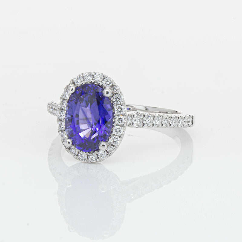 18ct White Gold 2.75ct Sapphire & Diamond Sierra Ring-Ring-Walker & Hall