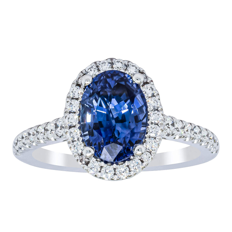 18ct White Gold 2.75ct Sapphire & Diamond Sierra Ring-Ring-Walker & Hall