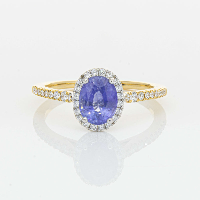 18ct Yellow Gold 1.40ct Sapphire & Diamond Mini Sierra Ring-Ring-Walker & Hall