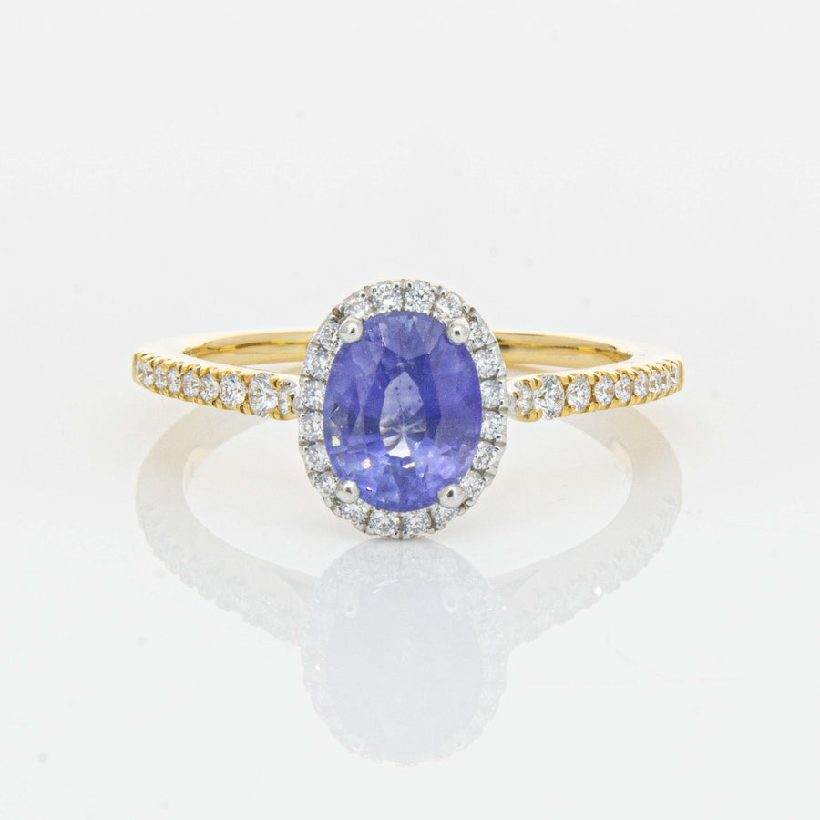18ct Yellow Gold 1.40ct Sapphire & Diamond Mini Sierra Ring-Ring-Walker & Hall
