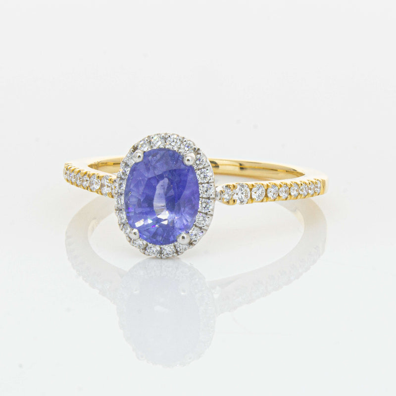 18ct Yellow Gold 1.40ct Sapphire & Diamond Mini Sierra Ring-Ring-Walker & Hall