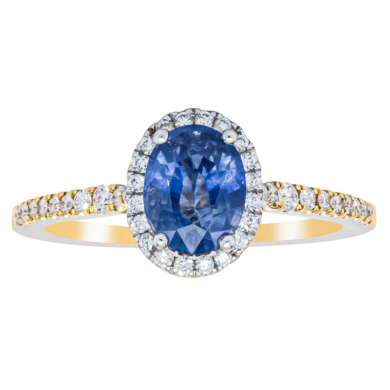 18ct Yellow Gold 1.40ct Sapphire & Diamond Mini Sierra Ring-Ring-Walker & Hall