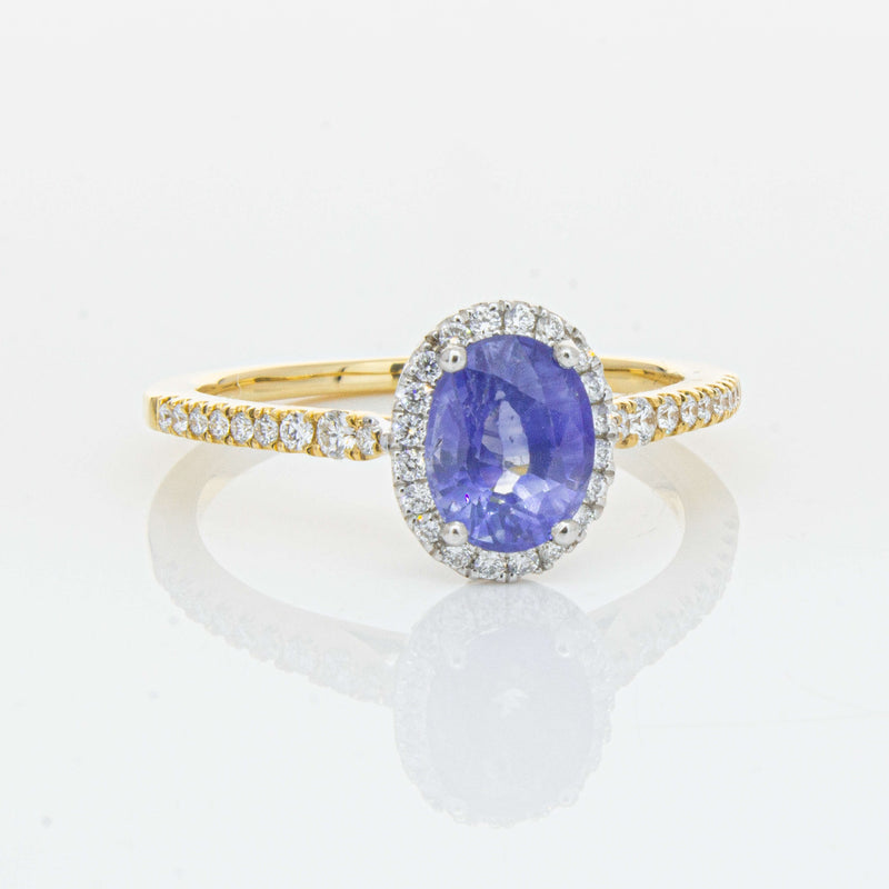 18ct Yellow Gold 1.40ct Sapphire & Diamond Mini Sierra Ring-Ring-Walker & Hall
