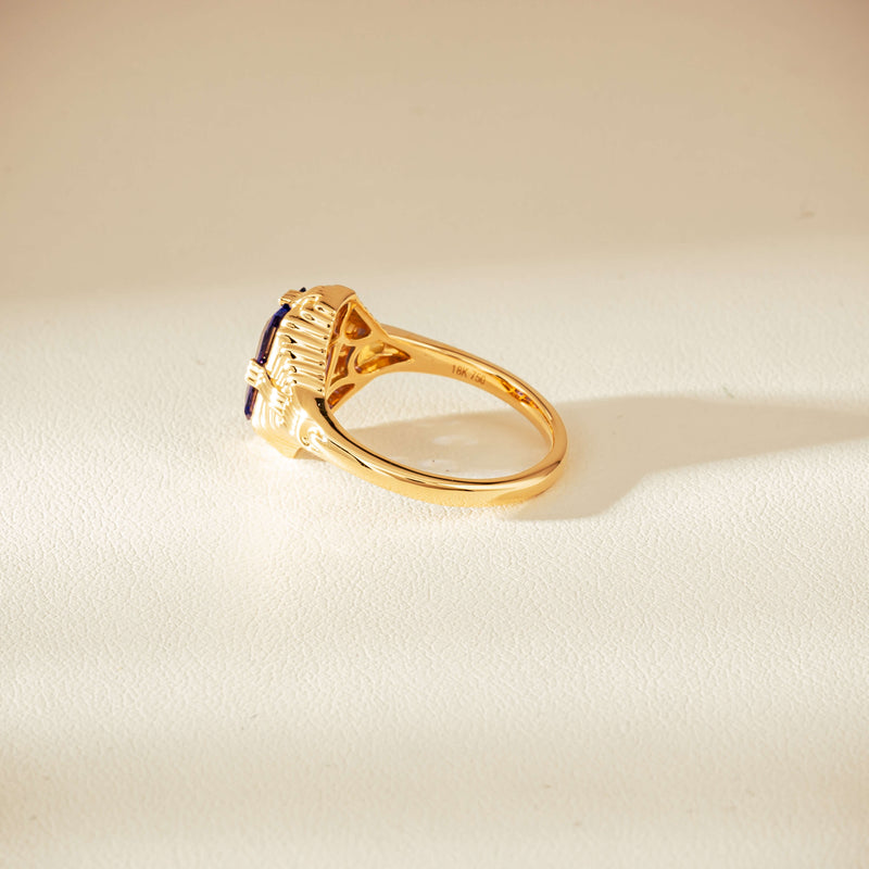 18ct Yellow Gold 2.06ct Tanzanite Nile Ring - Ring - Walker & Hall