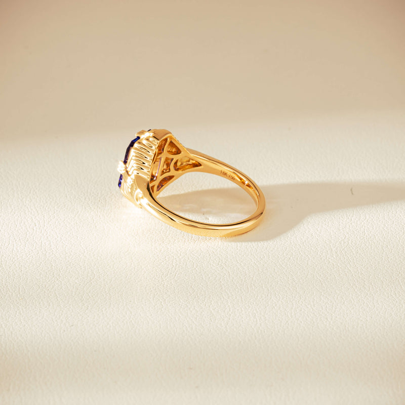 18ct Yellow Gold 2.06ct Tanzanite Nile Ring - Ring - Walker & Hall