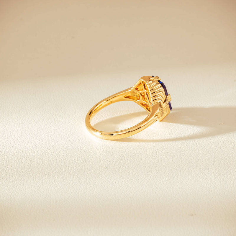 18ct Yellow Gold 2.06ct Tanzanite Nile Ring - Ring - Walker & Hall