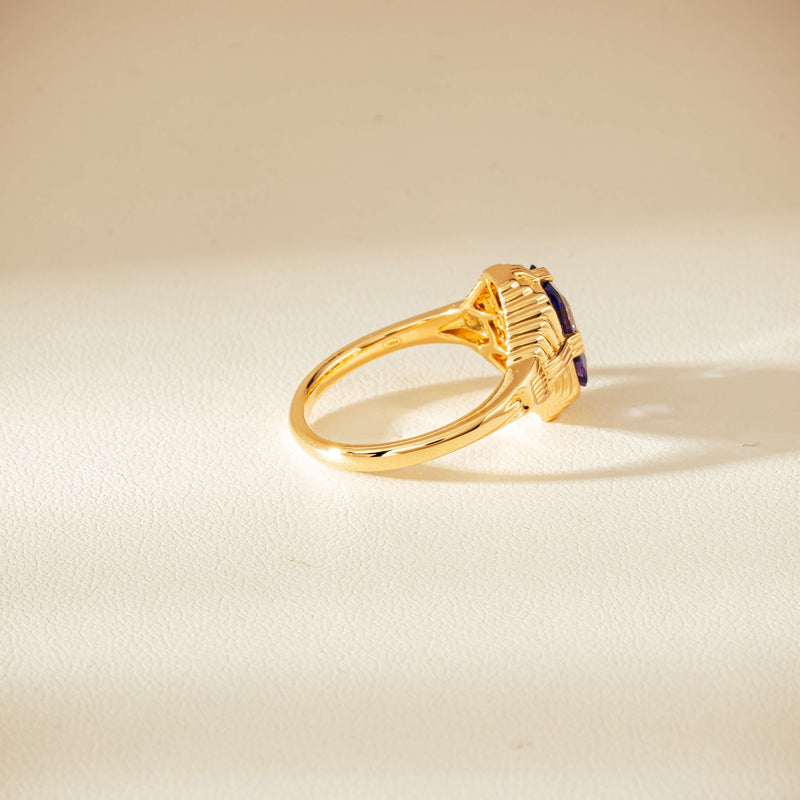 18ct Yellow Gold 2.06ct Tanzanite Nile Ring - Ring - Walker & Hall