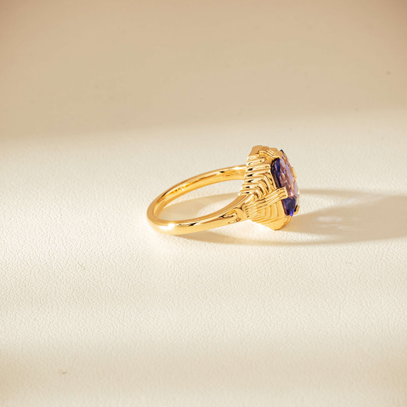 18ct Yellow Gold 2.06ct Tanzanite Nile Ring - Ring - Walker & Hall