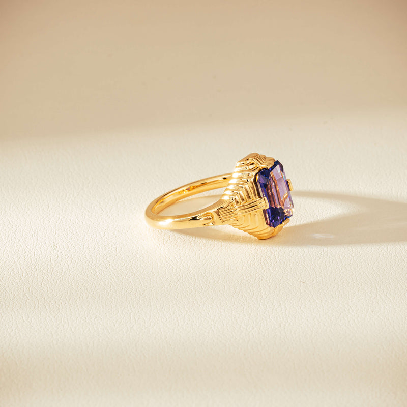 18ct Yellow Gold 2.06ct Tanzanite Nile Ring - Ring - Walker & Hall