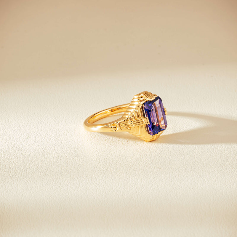 18ct Yellow Gold 2.06ct Tanzanite Nile Ring - Ring - Walker & Hall
