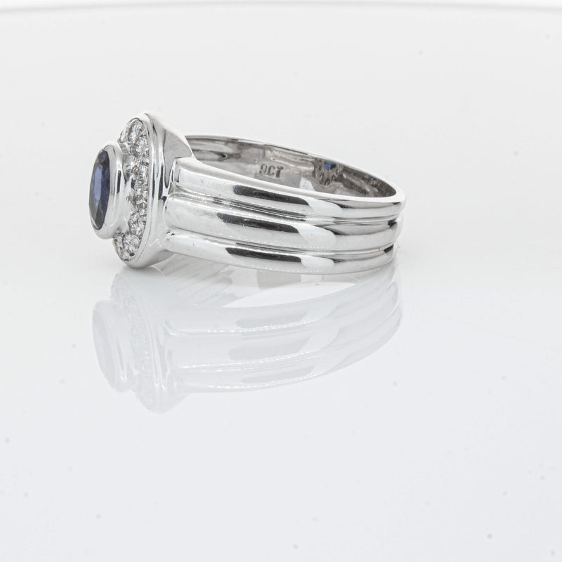 Deja Vu 9ct White Gold 1.00ct Sapphire & Diamond Ring-Ring-Walker & Hall