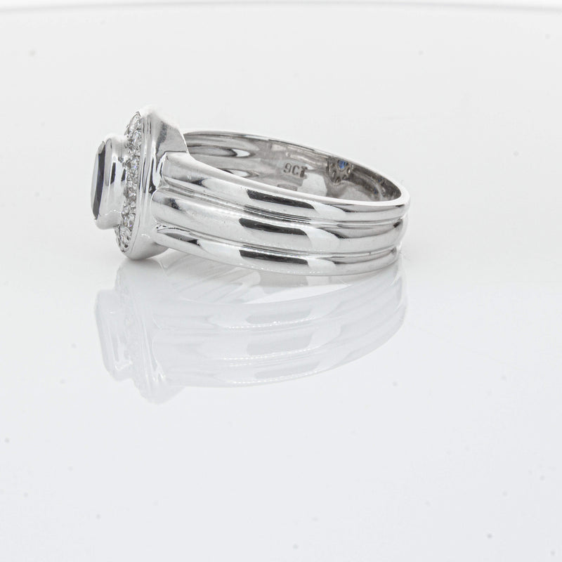 Deja Vu 9ct White Gold 1.00ct Sapphire & Diamond Ring-Ring-Walker & Hall