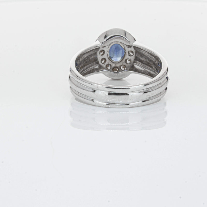 Deja Vu 9ct White Gold 1.00ct Sapphire & Diamond Ring-Ring-Walker & Hall