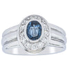 Deja Vu 9ct White Gold 1.00ct Sapphire & Diamond Ring-Ring-Walker & Hall