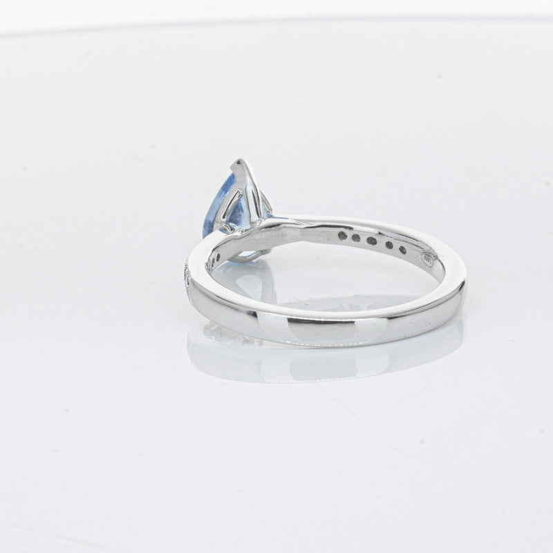 18ct White Gold .81ct Aquamarine & Diamond Zenith Ring-Ring-Walker & Hall