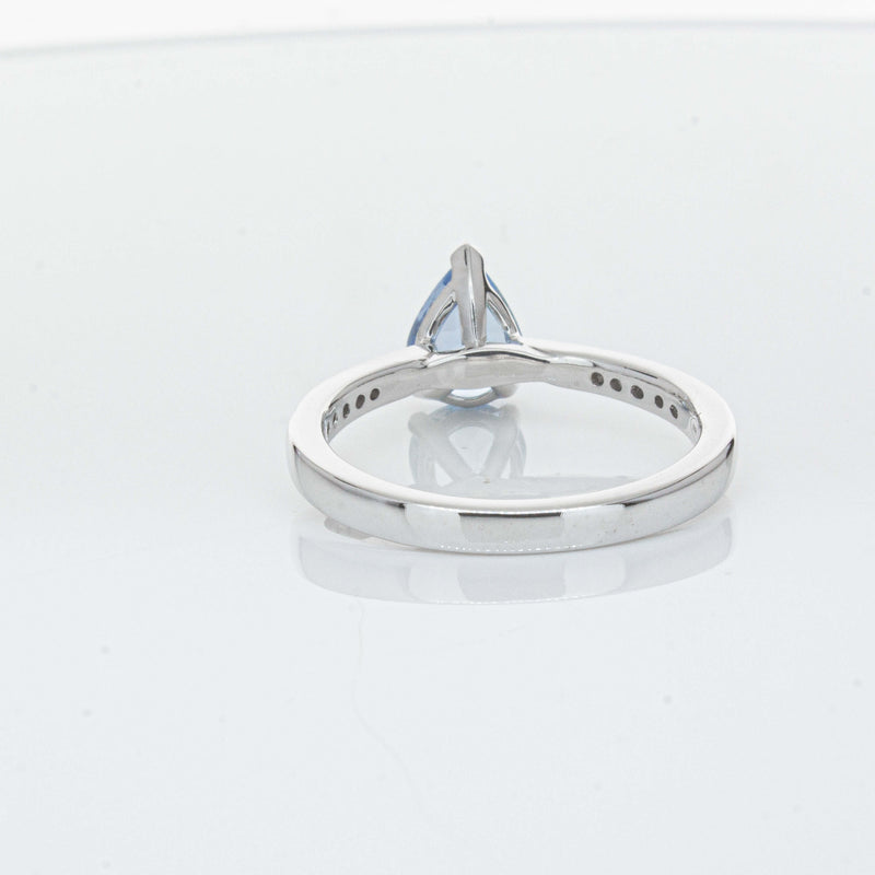 18ct White Gold .81ct Aquamarine & Diamond Zenith Ring-Ring-Walker & Hall