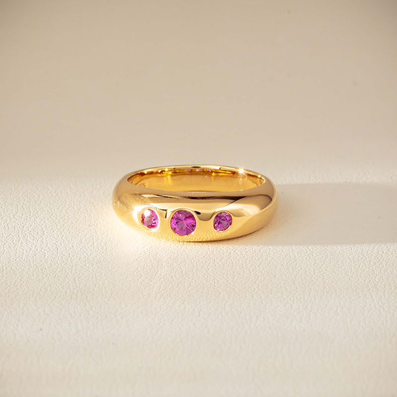 9ct Yellow Gold Pink Sapphire Kylie Ring-Ring-Walker & Hall