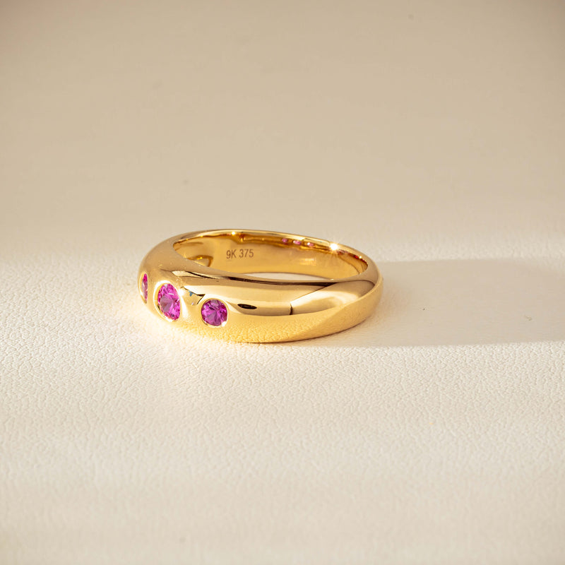 9ct Yellow Gold Pink Sapphire Kylie Ring-Ring-Walker & Hall