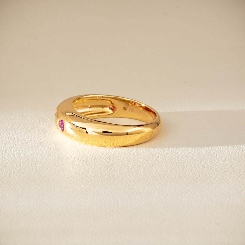 9ct Yellow Gold Pink Sapphire Kylie Ring-Ring-Walker & Hall