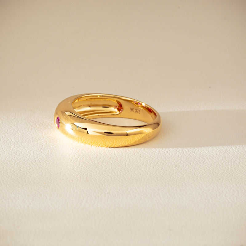 9ct Yellow Gold Pink Sapphire Kylie Ring-Ring-Walker & Hall