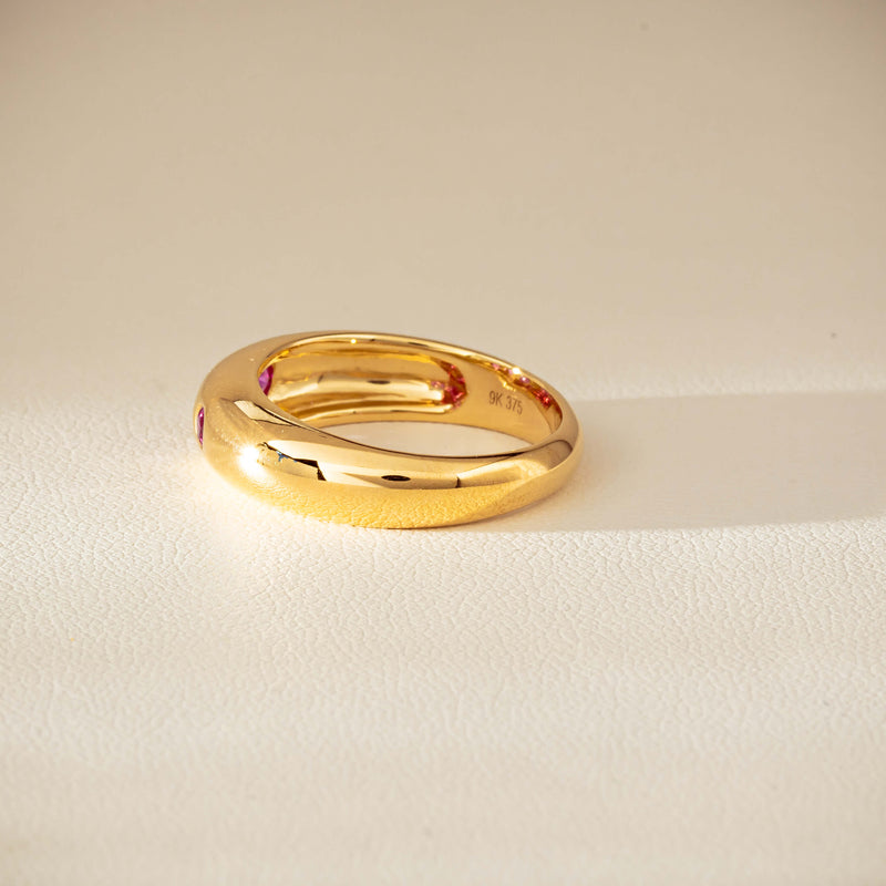 9ct Yellow Gold Pink Sapphire Kylie Ring-Ring-Walker & Hall