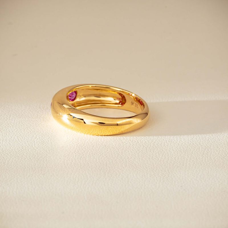9ct Yellow Gold Pink Sapphire Kylie Ring-Ring-Walker & Hall
