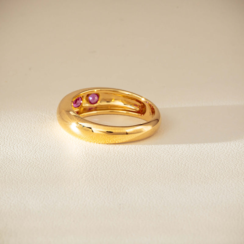 9ct Yellow Gold Pink Sapphire Kylie Ring-Ring-Walker & Hall