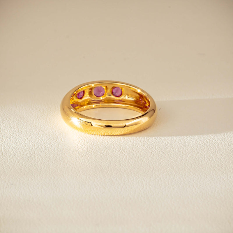 9ct Yellow Gold Pink Sapphire Kylie Ring-Ring-Walker & Hall