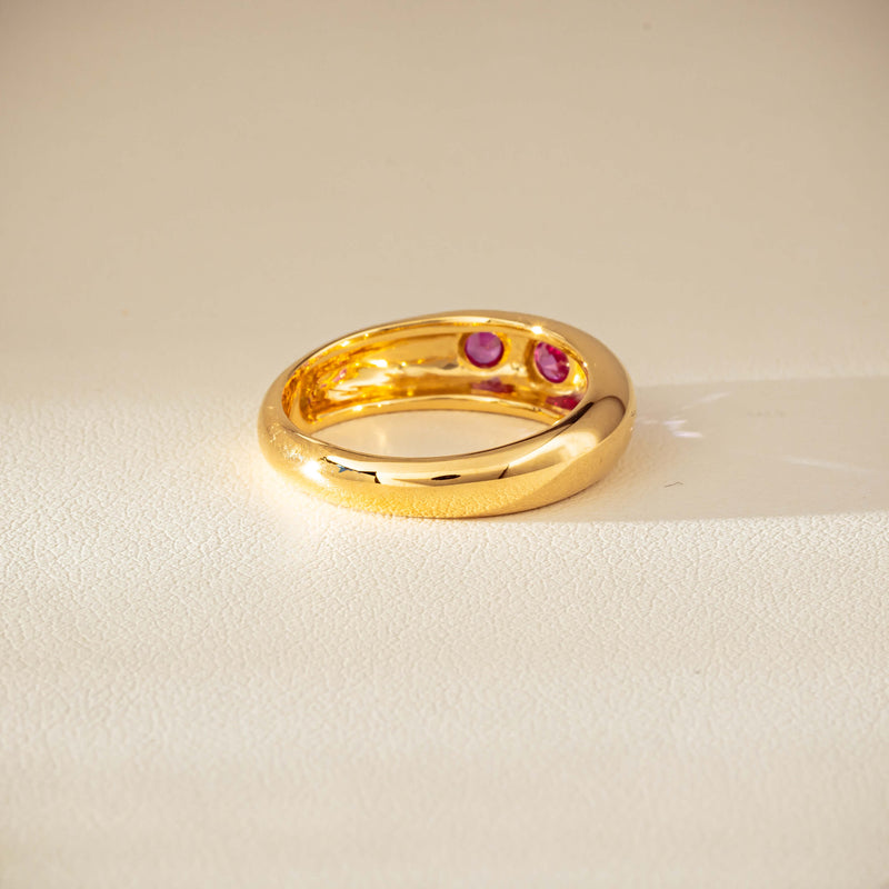 9ct Yellow Gold Pink Sapphire Kylie Ring-Ring-Walker & Hall