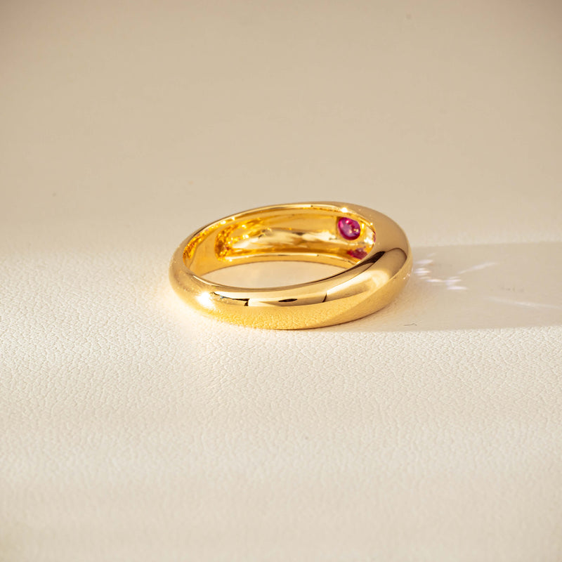 9ct Yellow Gold Pink Sapphire Kylie Ring-Ring-Walker & Hall