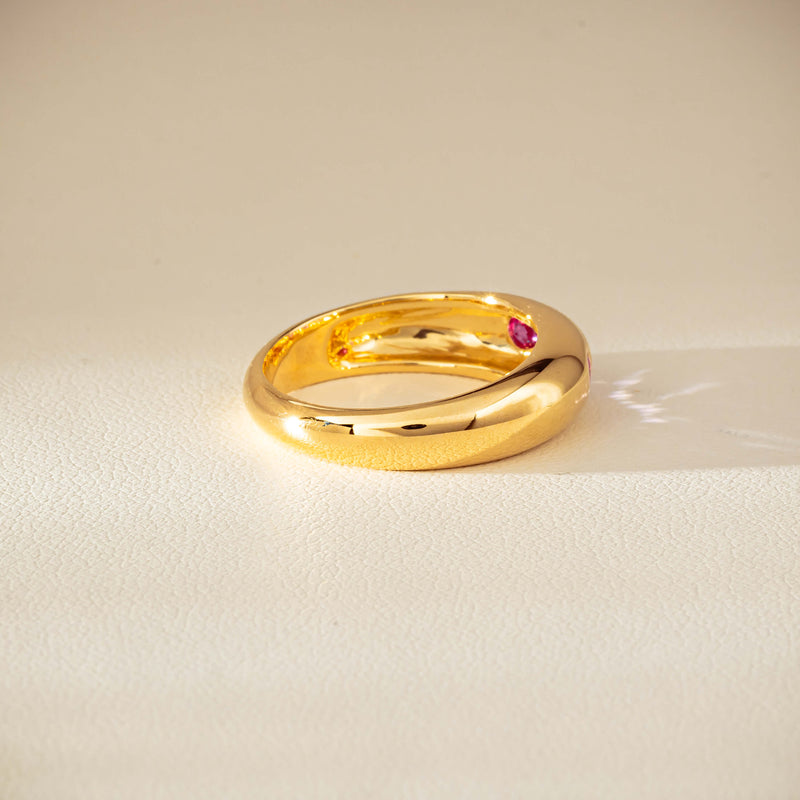 9ct Yellow Gold Pink Sapphire Kylie Ring-Ring-Walker & Hall