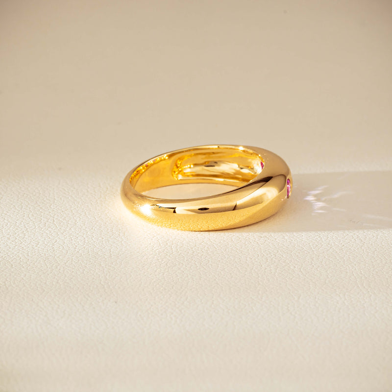 9ct Yellow Gold Pink Sapphire Kylie Ring-Ring-Walker & Hall