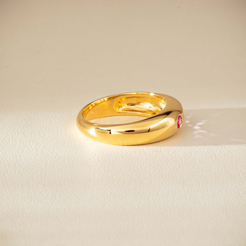 9ct Yellow Gold Pink Sapphire Kylie Ring-Ring-Walker & Hall