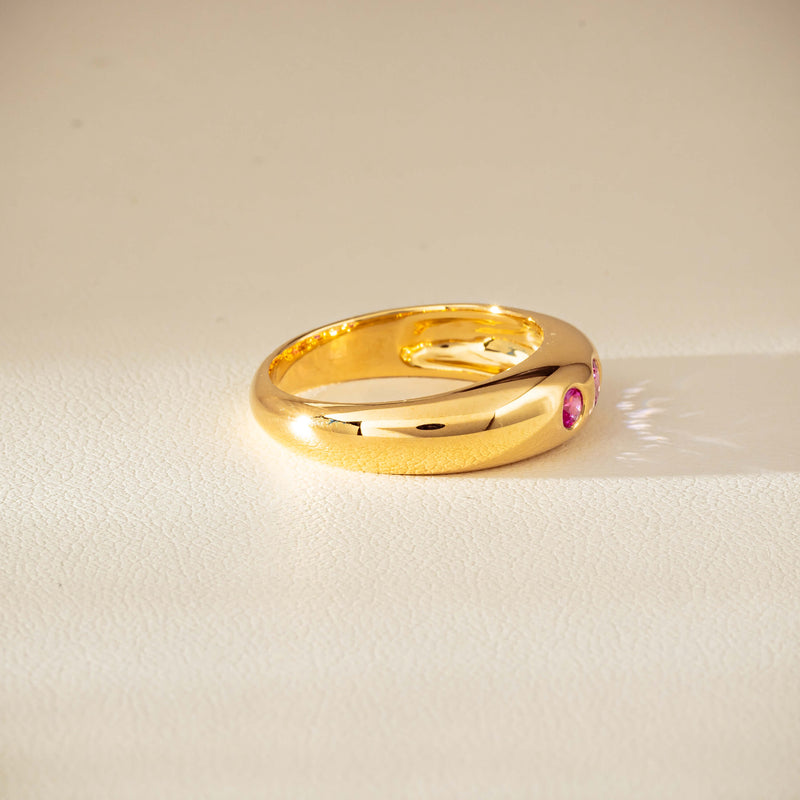 9ct Yellow Gold Pink Sapphire Kylie Ring-Ring-Walker & Hall