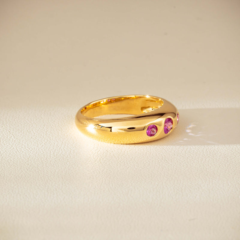 9ct Yellow Gold Pink Sapphire Kylie Ring-Ring-Walker & Hall