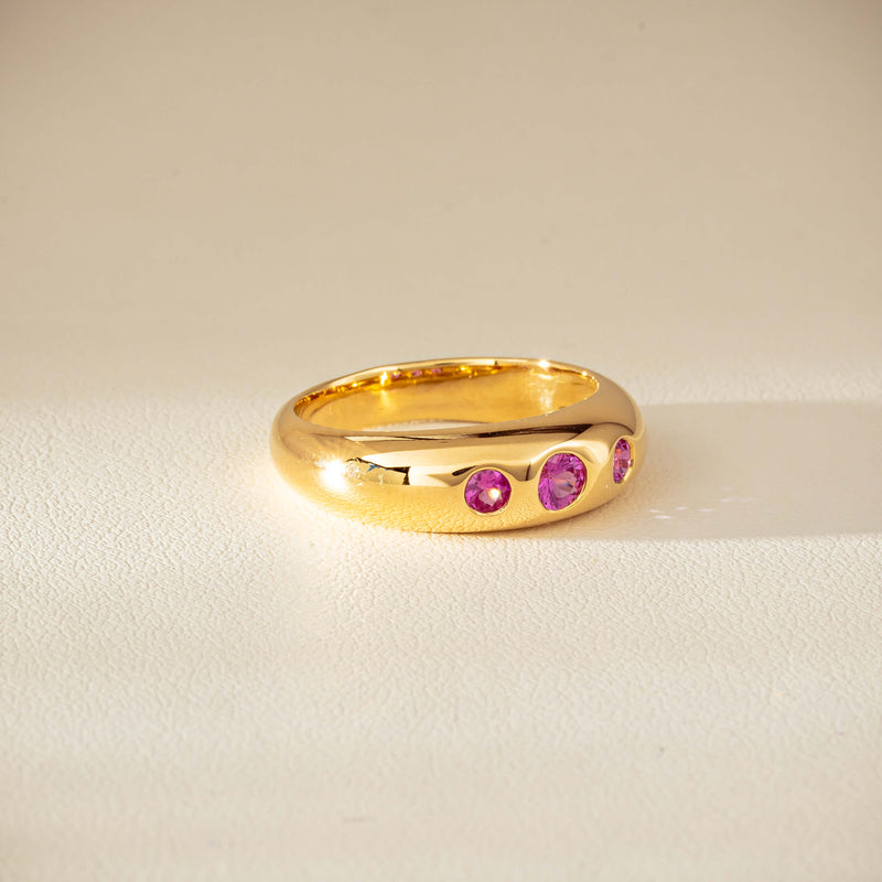 9ct Yellow Gold Pink Sapphire Kylie Ring-Ring-Walker & Hall
