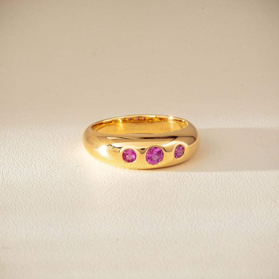 9ct Yellow Gold Pink Sapphire Kylie Ring-Ring-Walker & Hall