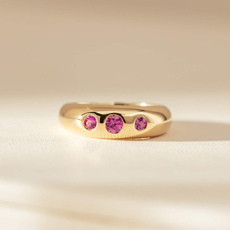 9ct Yellow Gold Pink Sapphire Kylie Ring-Ring-Walker & Hall