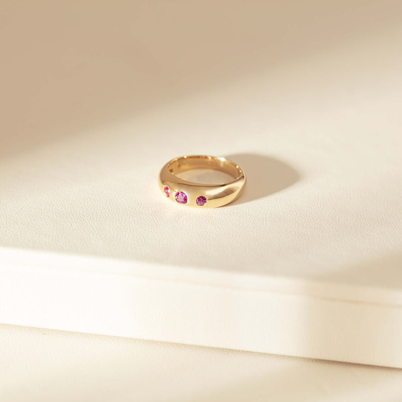 9ct Yellow Gold Pink Sapphire Kylie Ring-Ring-Walker & Hall