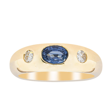 9ct Yellow Gold .66ct Blue Sapphire and Diamond Kylie Ring-Ring-Walker & Hall