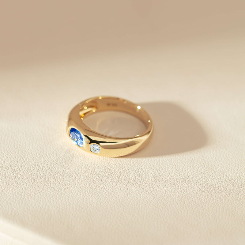 9ct Yellow Gold .66ct Blue Sapphire and Diamond Kylie Ring-Ring-Walker & Hall