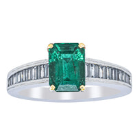 18ct White Gold 1.63ct Emerald & Diamond Ring-Ring-Walker & Hall