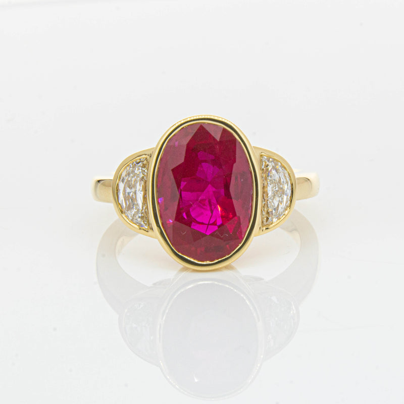 18ct Yellow Gold 4.18ct Ruby & Diamond Ring - Ring - Walker & Hall