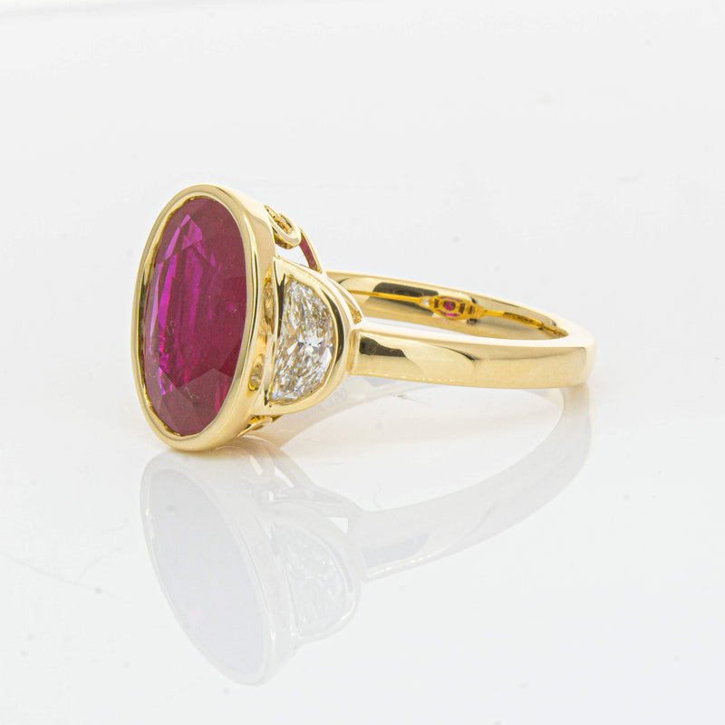 18ct Yellow Gold 4.18ct Ruby & Diamond Ring - Ring - Walker & Hall