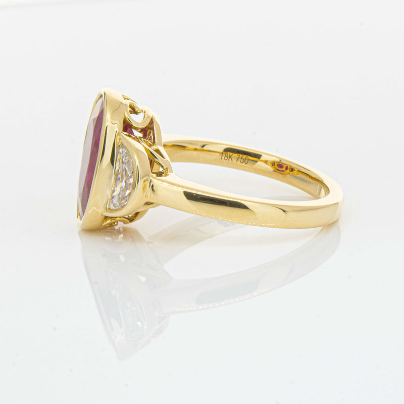 18ct Yellow Gold 4.18ct Ruby & Diamond Ring - Ring - Walker & Hall