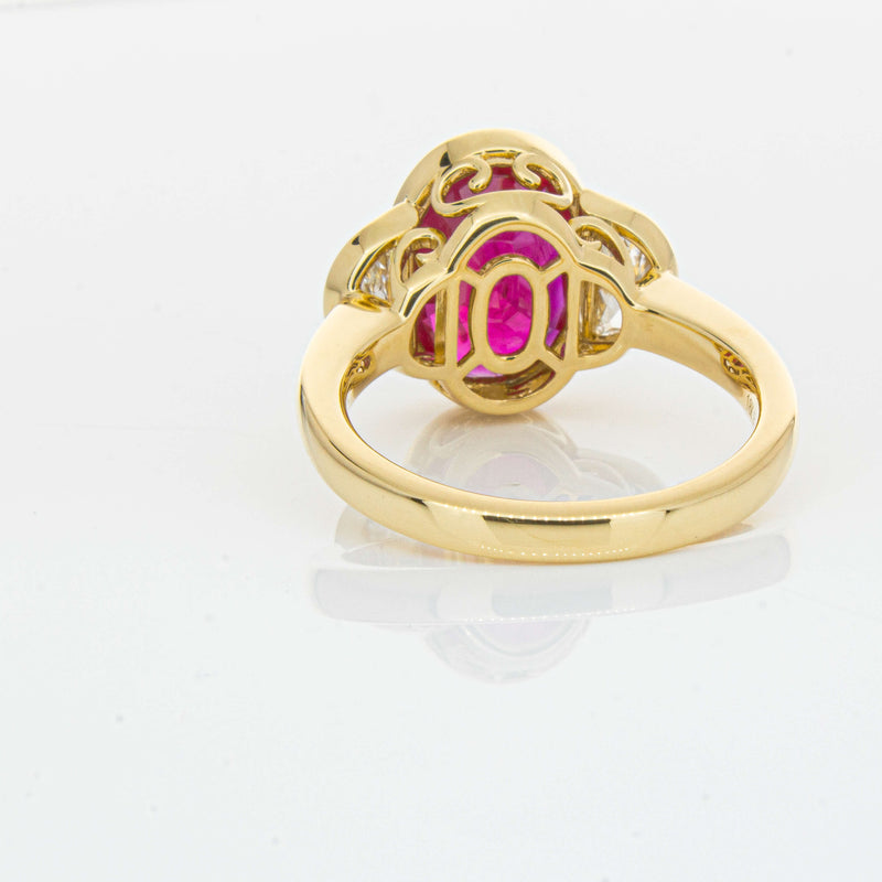 18ct Yellow Gold 4.18ct Ruby & Diamond Ring - Ring - Walker & Hall