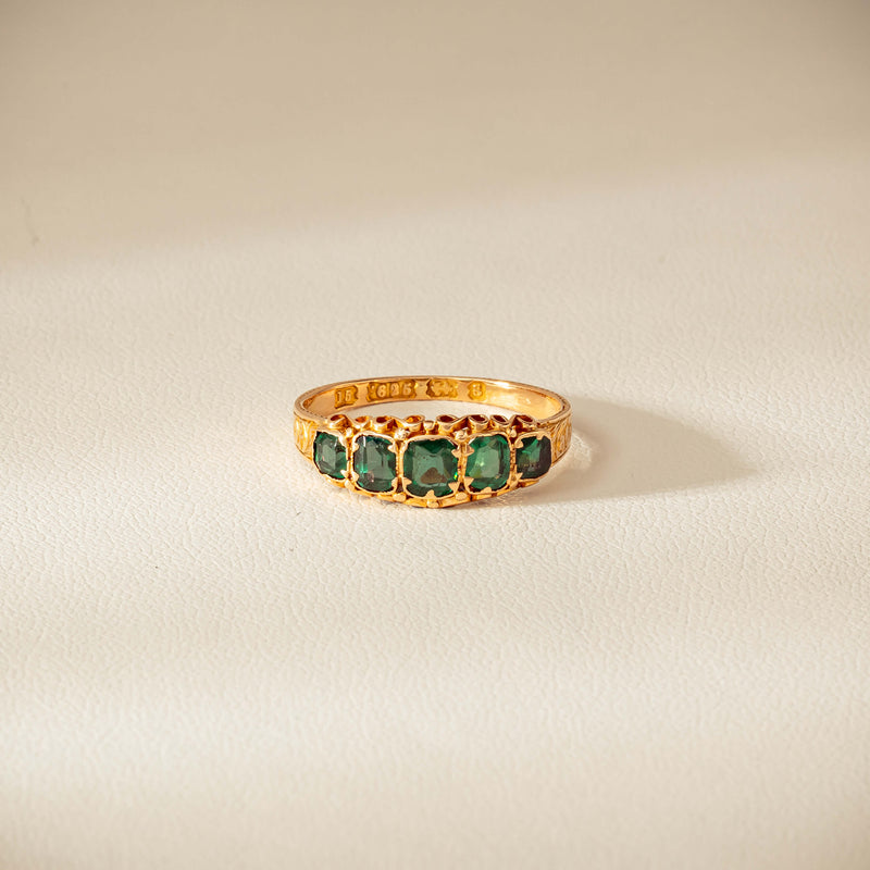 Vintage 15ct Green Garnet & Glass Doublet Ring - Ring - Walker & Hall