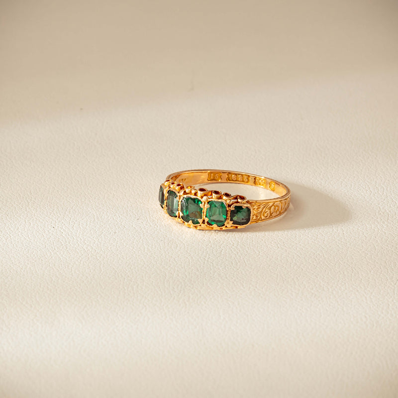 Vintage 15ct Green Garnet & Glass Doublet Ring - Ring - Walker & Hall