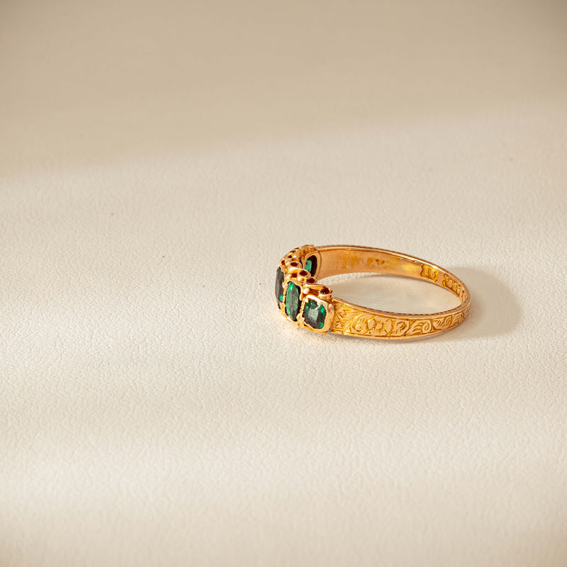 Vintage 15ct Green Garnet & Glass Doublet Ring - Ring - Walker & Hall